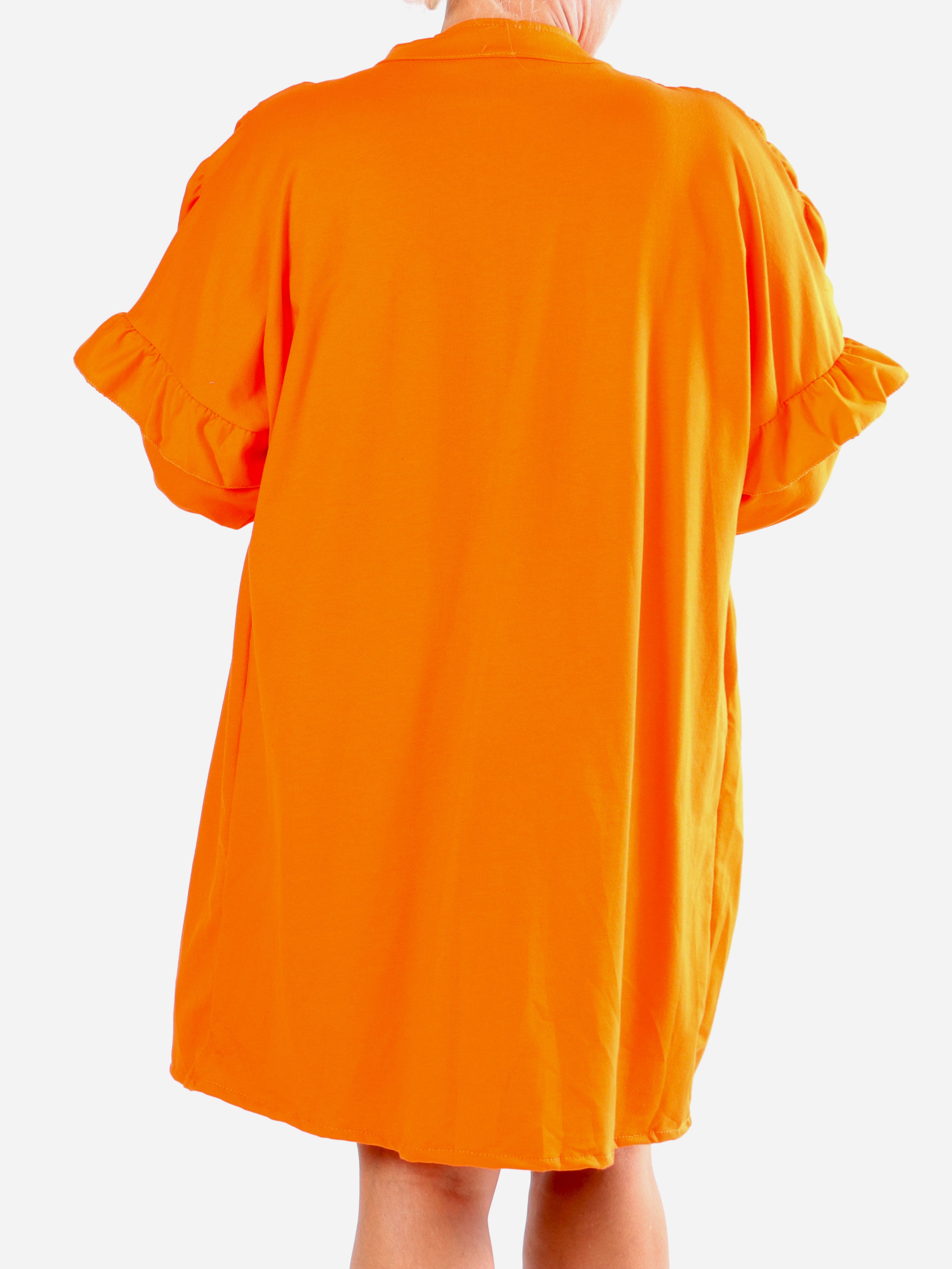 Monica Jersey - Plus size hverdags joggingkjole med flæser